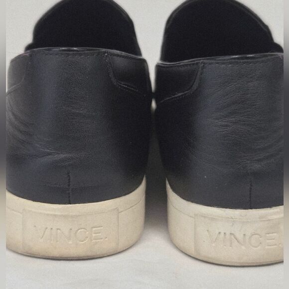 Vince Paeyre Black Leather Contrast Sole Pointed Toe Sneakers 7 - Picture 6 of 13